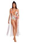 Buy_Kai Resortwear_Orange Luxe Crepe Printed Floral Autumn Tassel Embellished Cover Up  _Online_at_Aza_Fashions