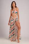 Buy_Kai Resortwear_White Luxe Crepe Printed Stripe Nautica Wave Sarong  _at_Aza_Fashions