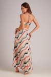 Shop_Kai Resortwear_White Luxe Crepe Printed Stripe Nautica Wave Sarong  _at_Aza_Fashions