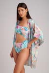 Buy_Kai Resortwear_Blue Luxe Crepe Printed Tropical Open Lush Cape  _at_Aza_Fashions