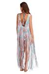 Shop_Kai Resortwear_Blue Luxe Crepe Printed Tropical Lush Fringe Tassel Embellished Cape  _Online_at_Aza_Fashions