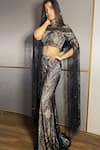 Buy_Mehul Gupta_Black Hand Embroidery Abstract High Work Fish Cut Lehenga With Blouse 