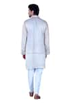 Gaurav Katta_White Italian Cotton Embroidered Zardozi Bundi Kurta Set _at_Aza_Fashions