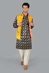 Buy_Gaurav Katta_Yellow Modal Silk Embroidered Zardosi Nehru Jacket _at_Aza_Fashions