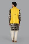 Shop_Gaurav Katta_Yellow Modal Silk Embroidered Zardosi Nehru Jacket _at_Aza_Fashions