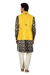 Shop_Gaurav Katta_Yellow Modal Silk Embroidered Zardosi Nehru Jacket _Online_at_Aza_Fashions