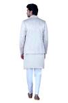 Shop_Gaurav Katta_White Italian Cotton Embroidered Pearl Nehru Jacket Set _Online_at_Aza_Fashions