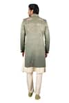 Buy_Gaurav Katta_Green Italian Cotton Hand Embroidered Anchor Sherwani Set _Online_at_Aza_Fashions