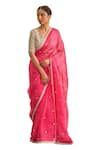 Apeksha Jain Label_Pink Kota Silk Embroidered Marori Gul Kalabattu Saree With Blouse _Online_at_Aza_Fashions