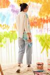 Shop_Tasuvure_White Polyester Printed Dandelion Floral Collar Shirt _at_Aza_Fashions