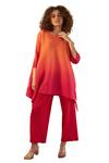 Buy_Tasuvure_Red Pleated Polyester Round Chic Fringe Ombre Top And Pant Set  _Online_at_Aza_Fashions