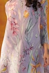 Tasuvure_Purple Pleated Polyester Printed Paisley Laylon Tunic And Pant Set  _Online_at_Aza_Fashions