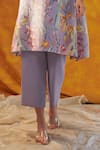 Buy_Tasuvure_Purple Pleated Polyester Printed Paisley Floral Round Laylon Tunic And Pant Set _Online_at_Aza_Fashions