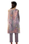 Buy_Tasuvure_Purple Pleated Polyester Printed Paisley Floral Round Laylon Tunic And Pant Set 