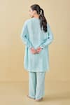 Shop_Grassroot By Anita Dongre_Blue Modal Silk Hand Block Printed Tree Round Breeze Kurta And Pant Set _at_Aza_Fashions