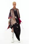 Buy_ASEEM KAPOOR_Multi Color Jacket- Velvet Embroidery Tribal Jacket Veni Skirt Set  _at_Aza_Fashions