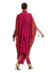 Shop_Aseem Kapoor_Pink Crepe Embroidery Round Neck Ritu Placket Kaftan With Trouser _at_Aza_Fashions