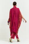 Shop_Aseem Kapoor_Pink Crepe Embroidery Round Neck Ritu Placket Kaftan With Trouser _Online_at_Aza_Fashions