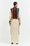 Shop_Aseem Kapoor_Beige Gilet Silk Embroidery Zuri Resham Thread Draped Skirt Set  _at_Aza_Fashions