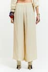 Buy_Aseem Kapoor_Beige Gilet Silk Zuri Boho Resham Thread Flared Trouser Set  _Online_at_Aza_Fashions