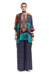 Buy_Aseem Kapoor_Multi Color Kuru Sequin Paisley Yoke Trapeze Kurta With Flared  _at_Aza_Fashions