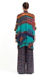 Aseem Kapoor_Multi Color Kuru Sequin Paisley Yoke Trapeze Kurta With Flared  _Online_at_Aza_Fashions