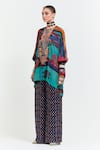 Aseem Kapoor_Multi Color Kuru Sequin Paisley Yoke Trapeze Kurta With Flared  _at_Aza_Fashions