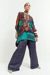 Aseem Kapoor_Multi Color Kuru Sequin Paisley Yoke Trapeze Kurta With Flared  _Online