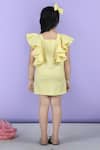 Shop_The little celebs_Yellow Scuba Solid Ruffled Sleeve A-line Dress _at_Aza_Fashions
