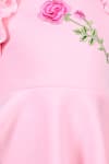 Shop_The little celebs_Pink Scuba Embellished Flower Patchwork Embroidered Dress _Online_at_Aza_Fashions