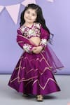 The little celebs_Purple Silk Embroidered Gota Lehenga Set _at_Aza_Fashions