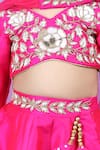 The little celebs_Pink Silk Embroidered Floral Sequins Blouse Lehenga Set _Online_at_Aza_Fashions