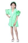 Buy_The little celebs_Green Imported Crepe Solid Dress With Inner _Online_at_Aza_Fashions