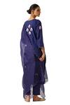 Buy_Label Earthen_Blue Cotton Embroidery Split V-neck Floral Bloom Kurta With Pant 