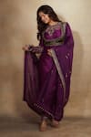 Irrau by Samir Mantri_Purple Kurta And Salwar Pure Raw Silk Embroidery Sequin Kurta Set With Bolero _at_Aza_Fashions