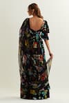 Shop_Label Earthen_Black Viscose Crepe Silk Print Florence Canupus Lehenga Set _at_Aza_Fashions
