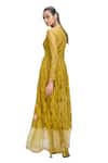 Buy_Nirmooha_Green Chantilly Lace Solid V Neck Maxi Dress 