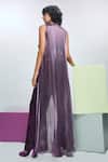 Shop_Nirmooha_Purple Chantilly Lace Solid Sweetheart Sleeveless Cape Pant Set _at_Aza_Fashions
