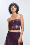 Buy_Nirmooha_Purple Chantilly Lace Solid Sweetheart Corset And Straight Pant Set _Online_at_Aza_Fashions