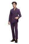 Shop_Nirmooha_Purple Linen Solid Straight Pant _Online_at_Aza_Fashions