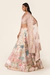 Varun Bahl_Multi Color Silk Dupion Embroidered Floral Linear Lehenga Set  _at_Aza_Fashions