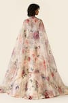 Shop_Varun Bahl_Ivory Organza Embroidered Floral Sequin And Cutdana Lehenga Set _at_Aza_Fashions