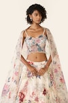 Buy_Varun Bahl_Ivory Organza Embroidered Floral Sequin And Cutdana Lehenga Set _Online_at_Aza_Fashions