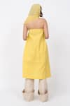 Shop_Leh Studios_Yellow 100% Linen Solid Halter Lemonade Dress  _at_Aza_Fashions