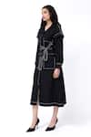 Shop_Leh Studios_Black 100% Cotton Solid Lapel Collar Metro Jacket Dress _Online_at_Aza_Fashions