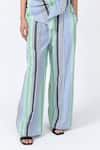 Buy_Leh Studios_Multi Color 100% Cotton Printed Striped Straight Trouser  _Online_at_Aza_Fashions