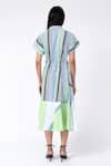 Shop_Leh Studios_Multi Color 100% Cotton Printed Striped Collar Dress _at_Aza_Fashions