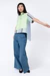 Shop_Leh Studios_Multi Color 100% Cotton Printed Striped Collar T-shirt _Online_at_Aza_Fashions