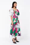 Buy_Leh Studios_Multi Color 100% Cotton Printed Floral Deep Repurpose Mantle Dress _Online_at_Aza_Fashions