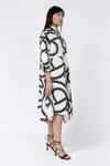 Buy_Leh Studios_Black 100% Cotton Printed Swirl Collared Hanker Dress  